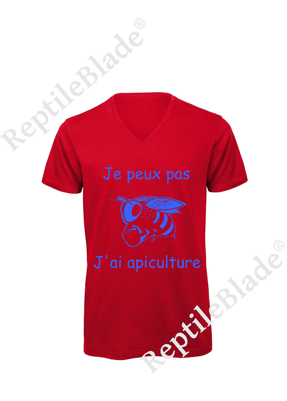縮圖：T-shirt homme col v "Je peux pas j'ai apiculture"