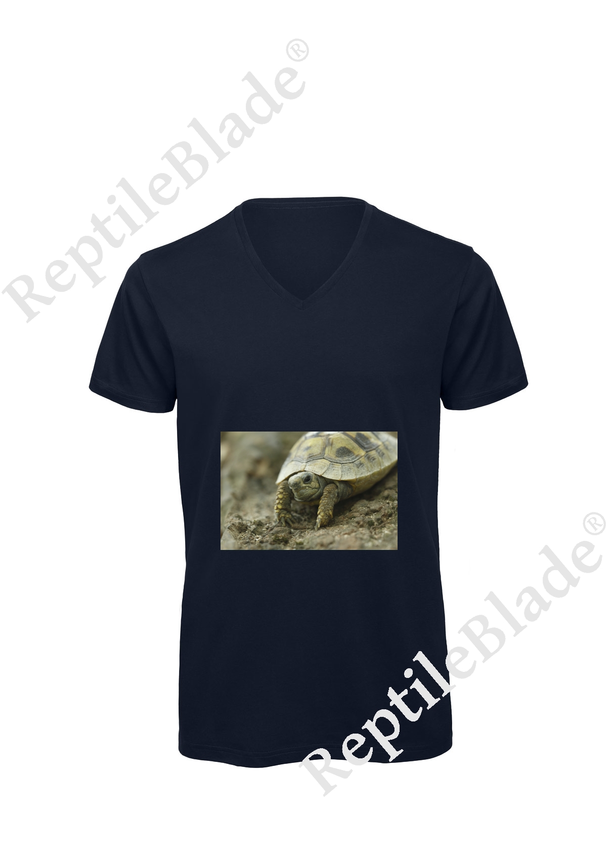 Miniature T-shirt homme col v "Lilo tortues"