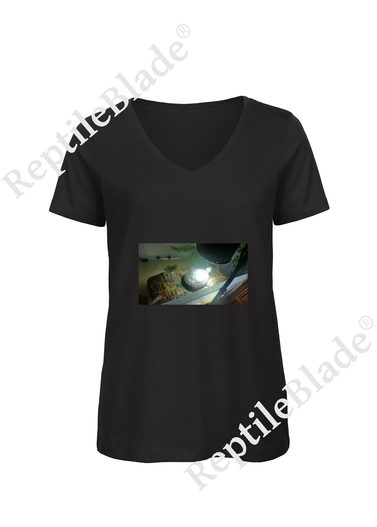 Miniature T-shirt femme col v "Lilo tortues"