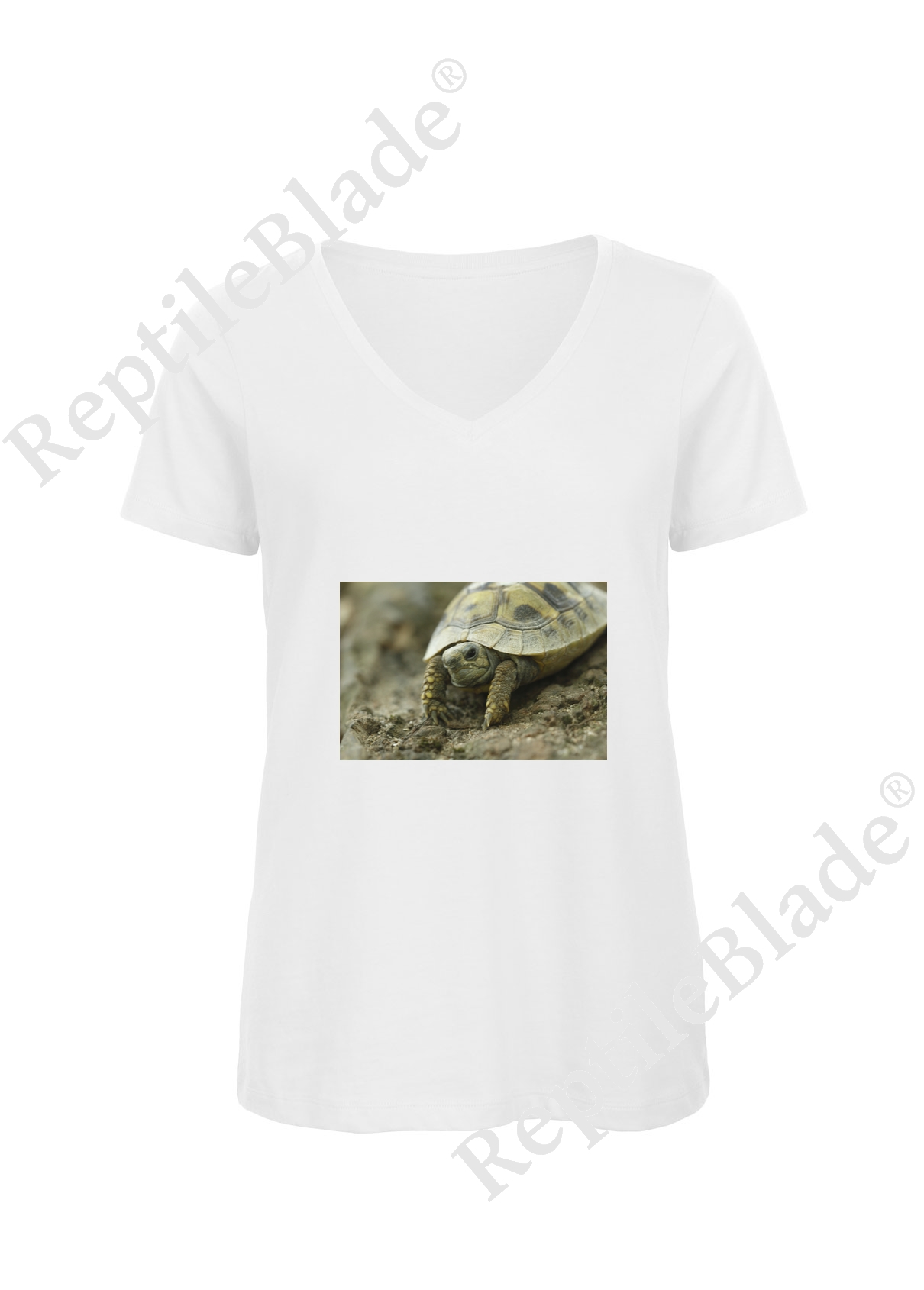 Miniature T-shirt femme col v "Lilo tortues"
