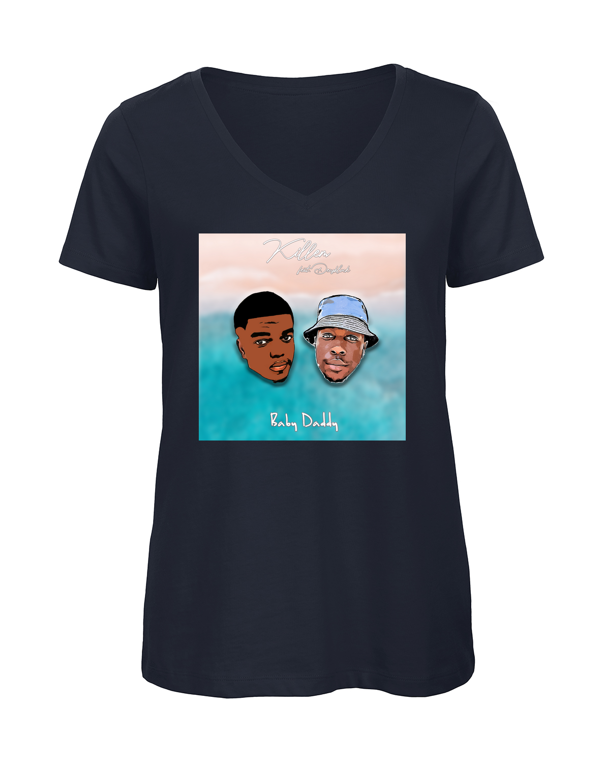 Miniature T-shirt femme col v "Killem Officiel"