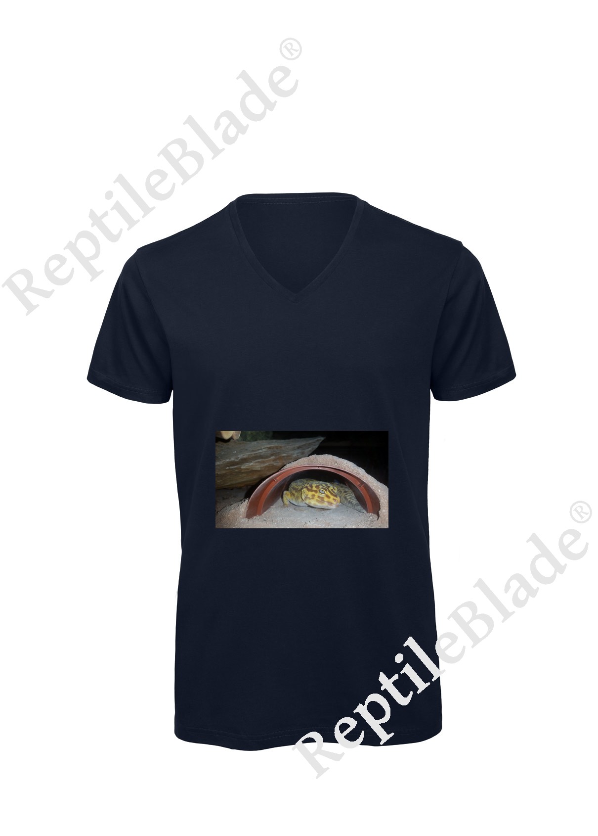 Miniature T-shirt homme col v "Lilo tortues"