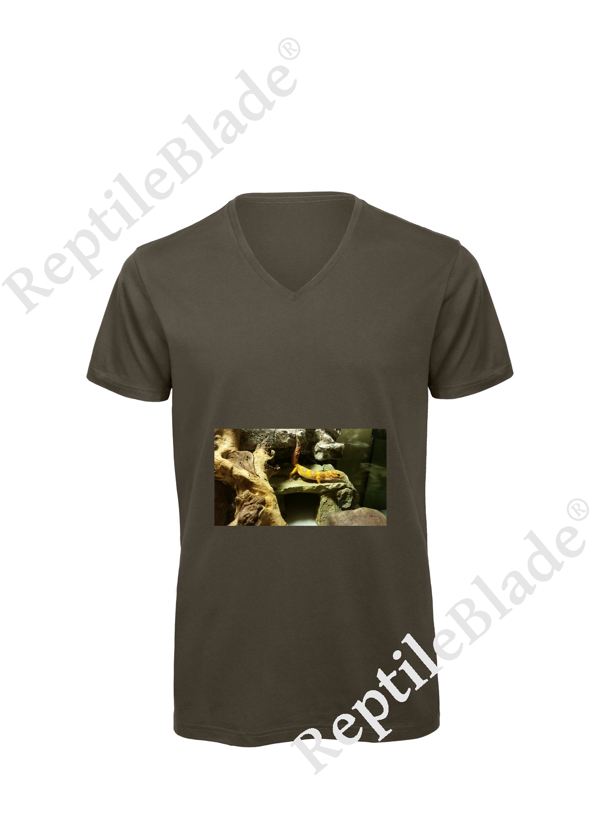 Miniature T-shirt homme col v "Lilo tortues"