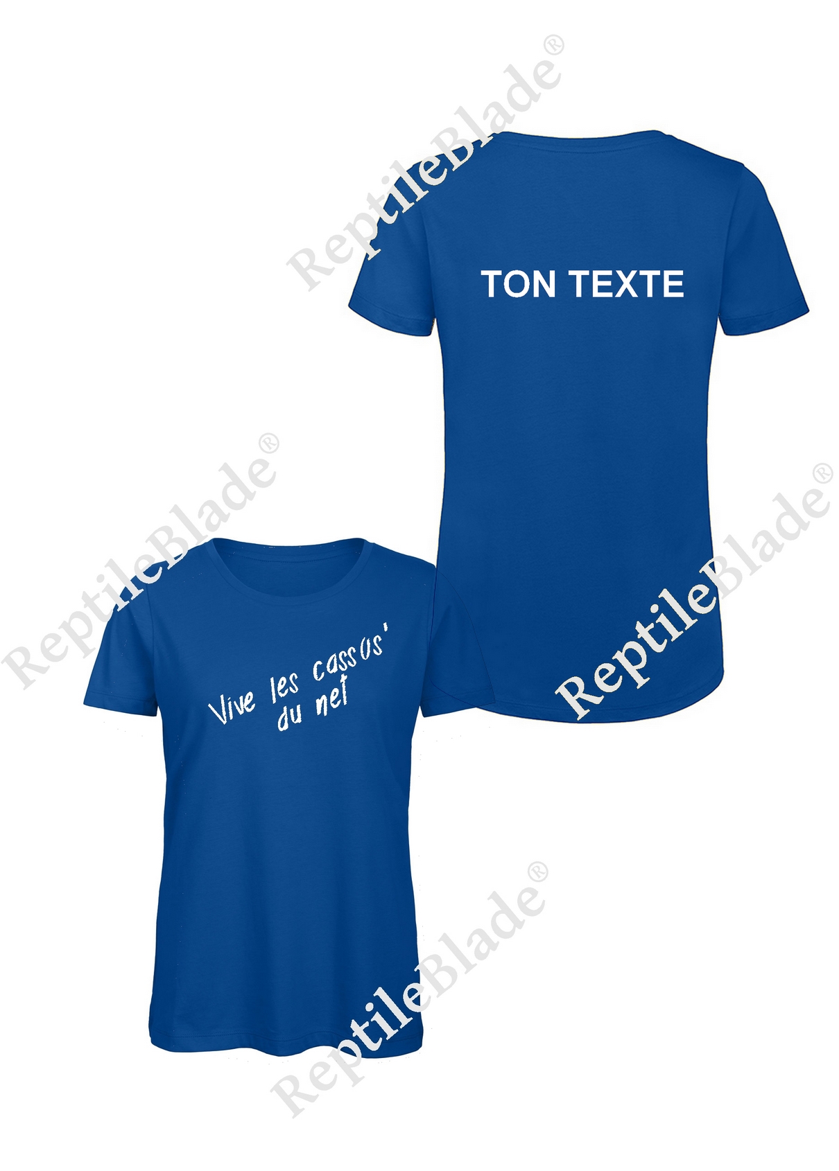Miniature T-shirt femme "Vive les cassos' du net" (avec ton texte au dos)