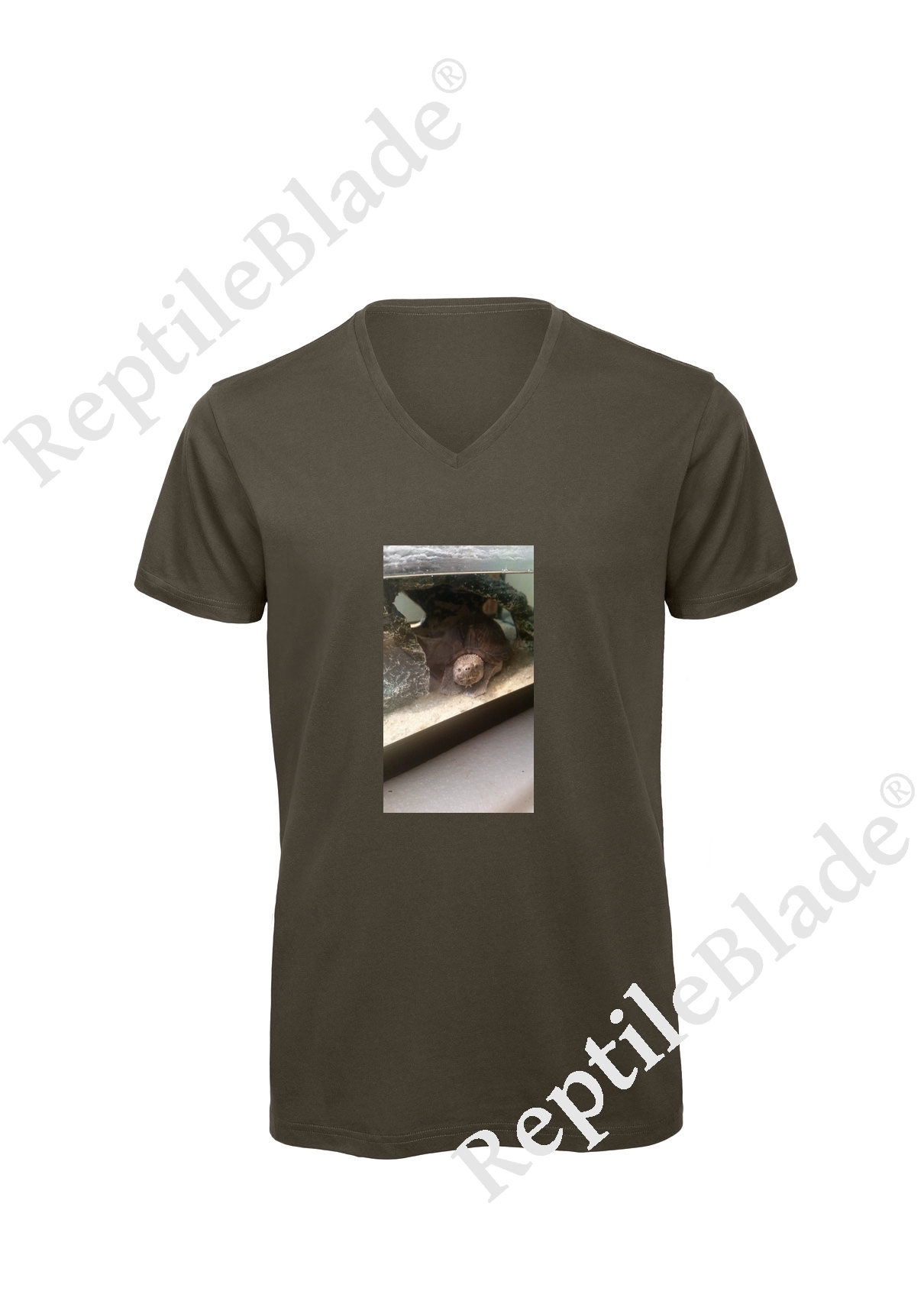 Miniature T-shirt homme col v "Lilo tortues"
