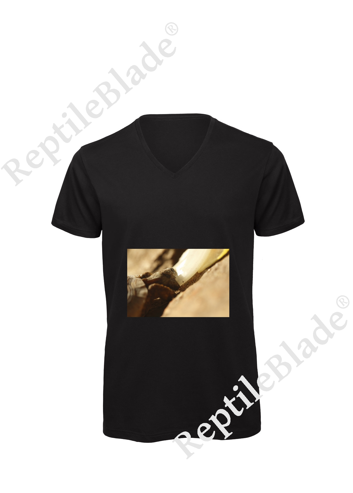 Miniature T-shirt homme col v "Lilo tortues"
