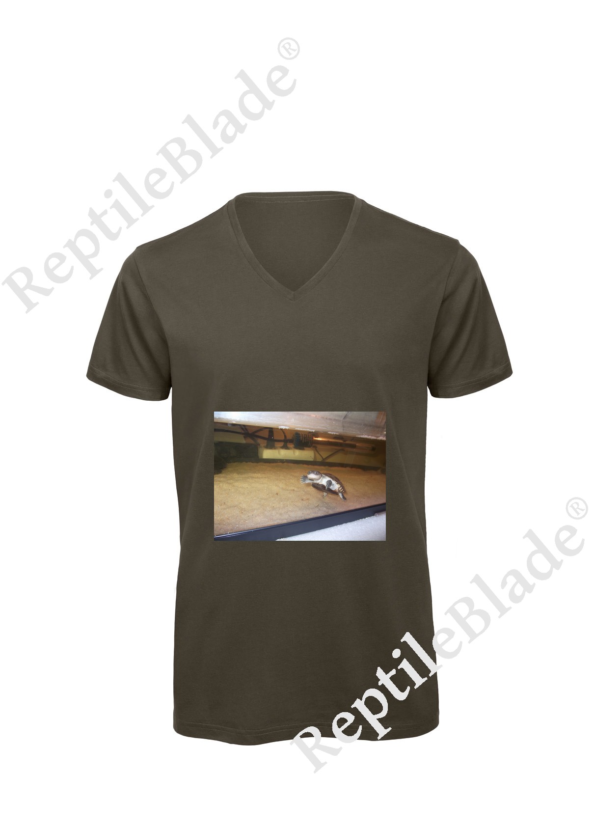 Miniature T-shirt homme col v "Lilo tortues"