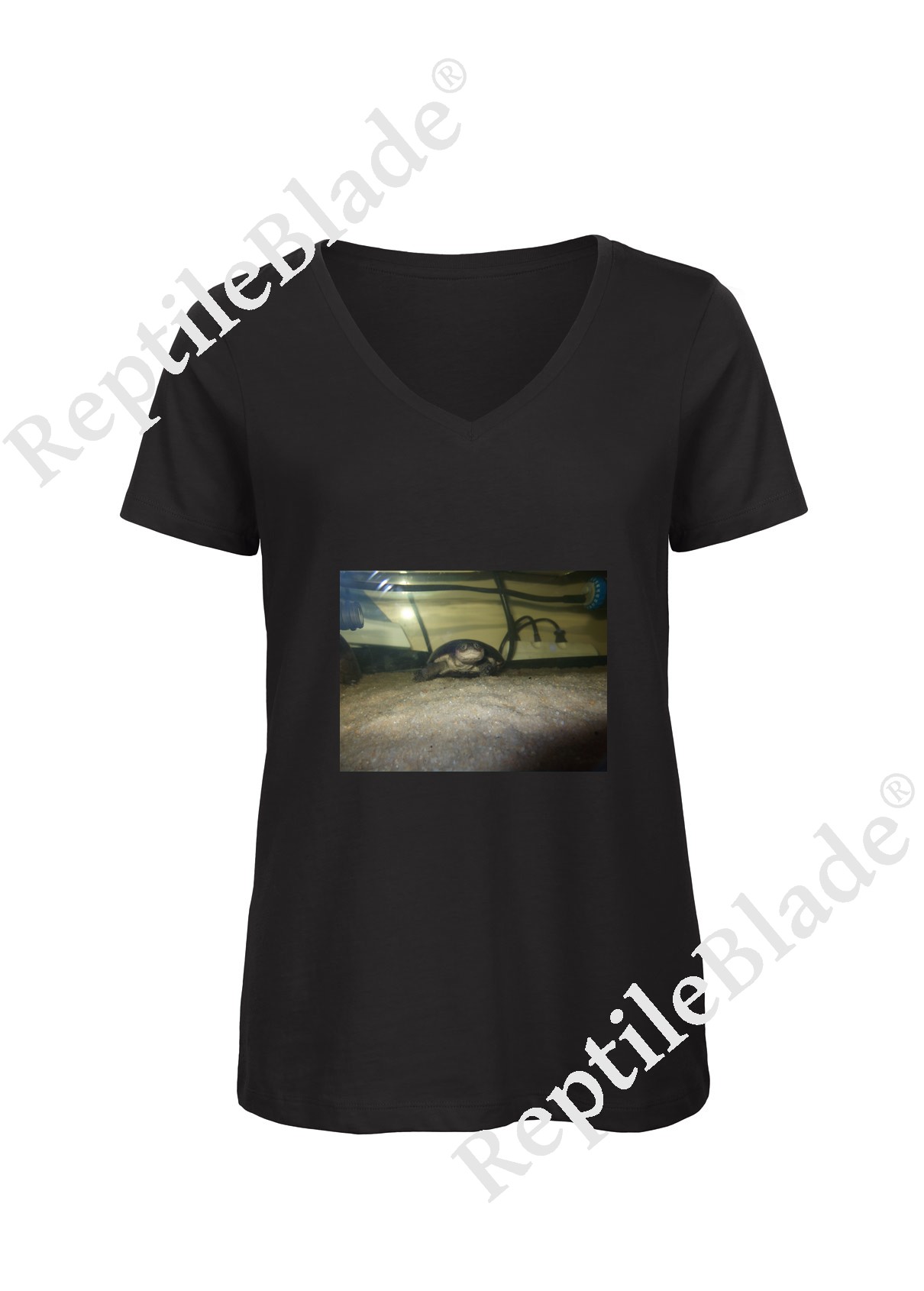 Miniature T-shirt femme col v "Lilo tortues"