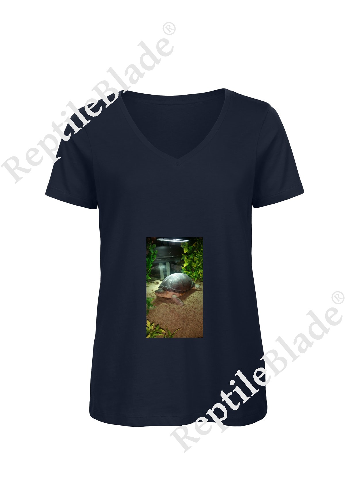 Miniature T-shirt femme col v "Lilo tortues"