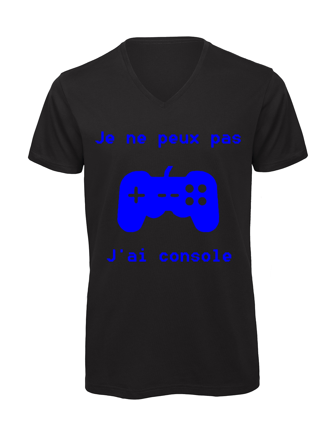 Miniature T-shirt homme col v "Je peux pas j'ai console"