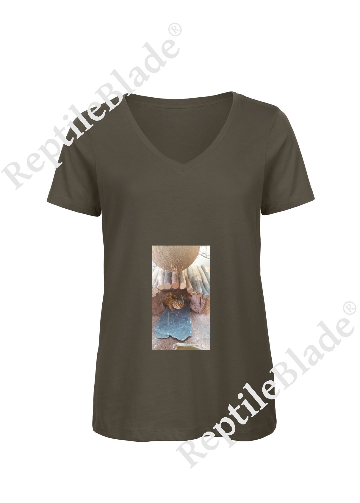Miniature T-shirt femme col v "Lilo tortues"