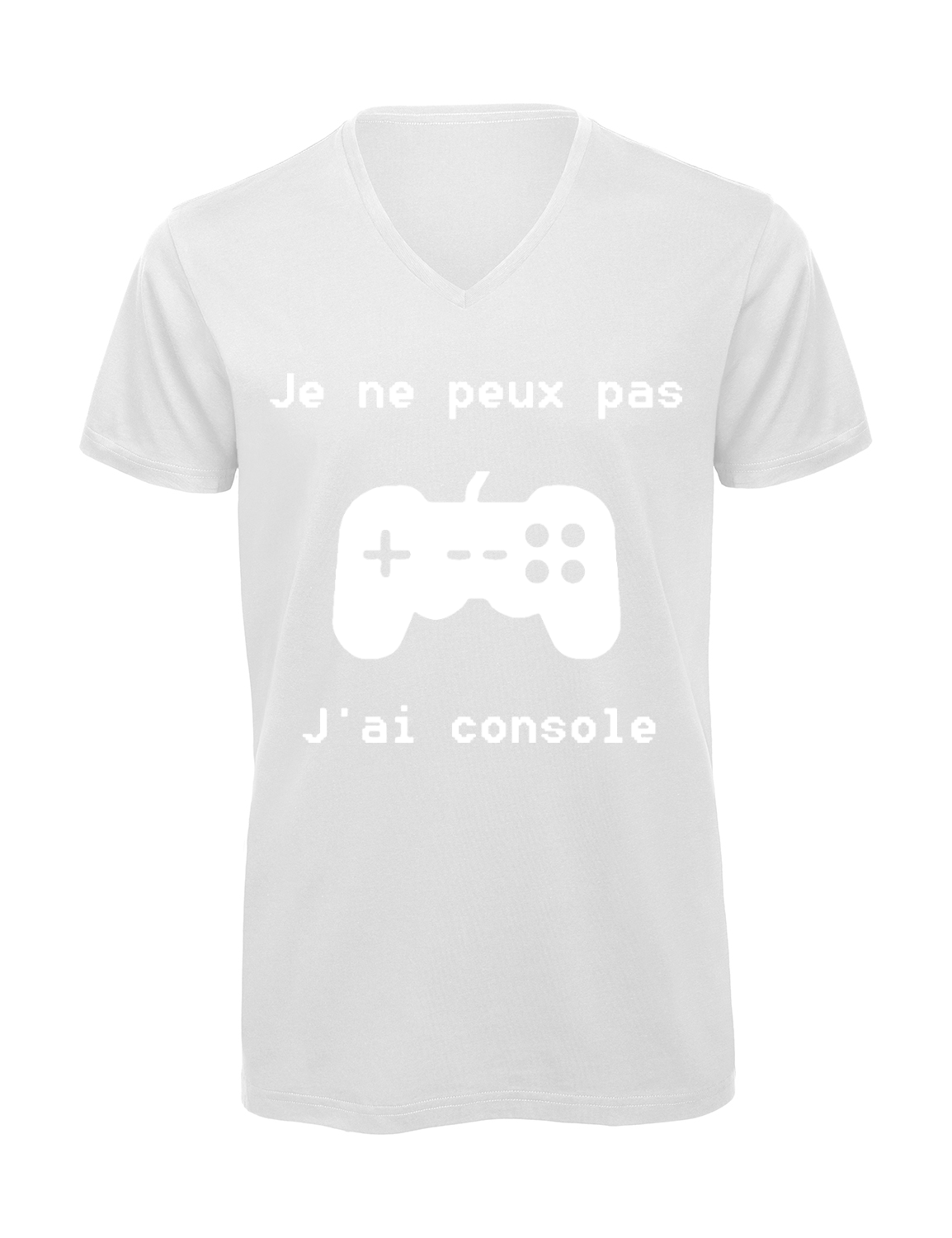Miniature T-shirt homme col v "Je peux pas j'ai console"