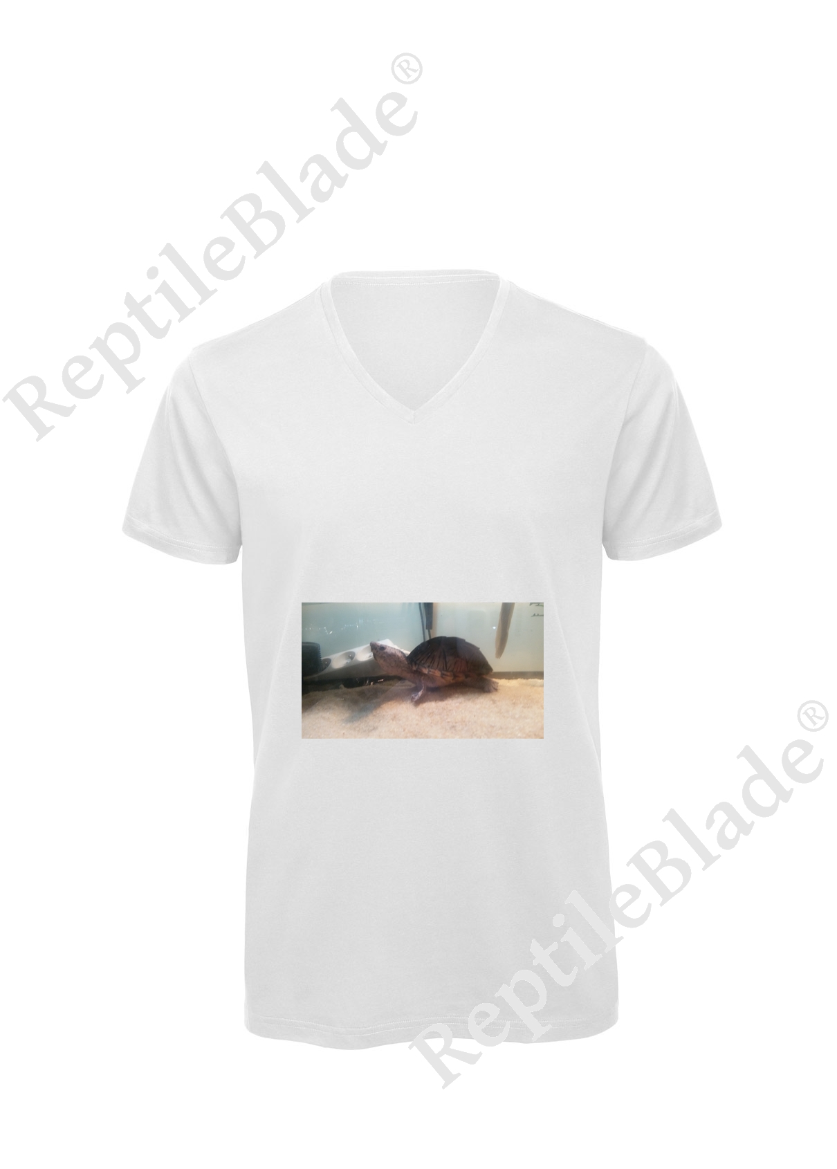 Miniature T-shirt homme col v "Lilo tortues"