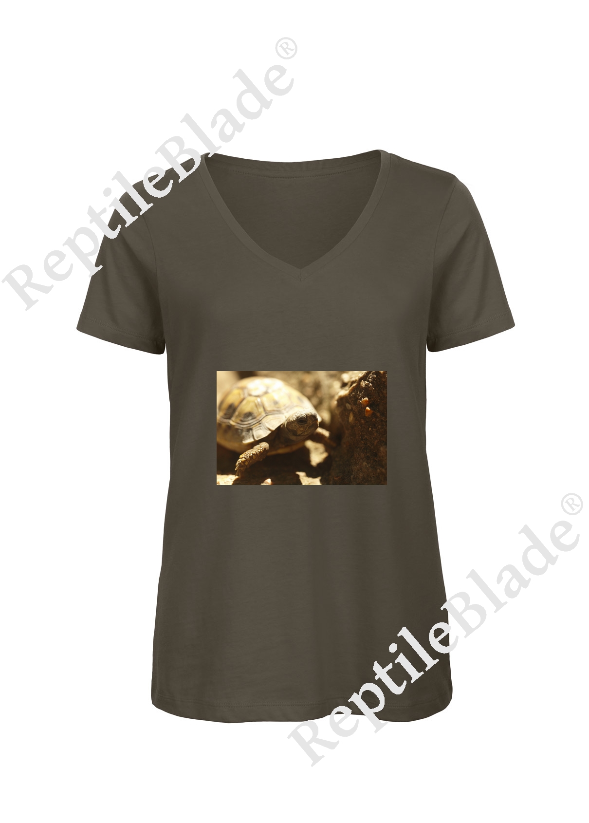 T-shirt femme col v "Lilo tortues"