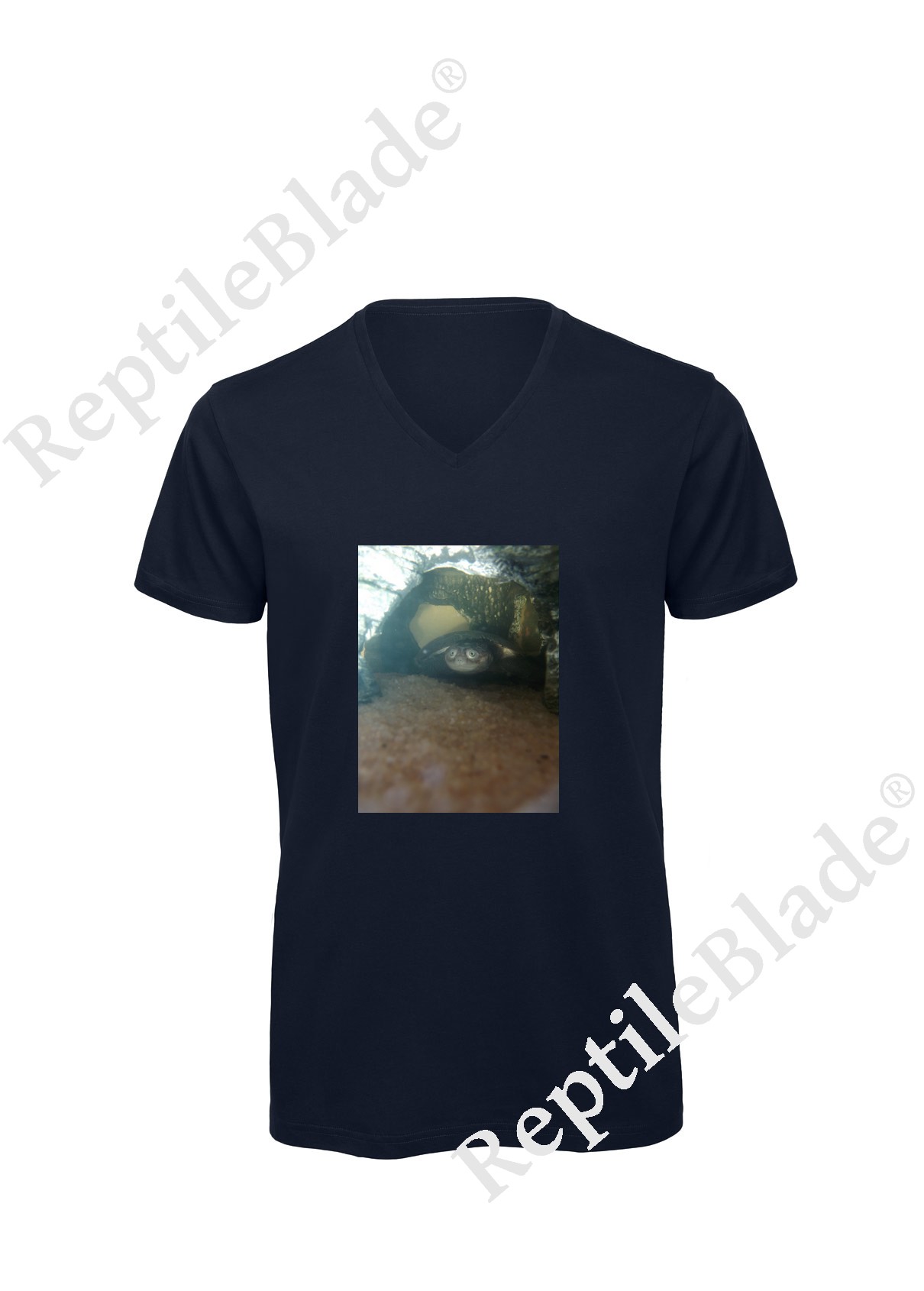 Miniature T-shirt homme col v "Lilo tortues"