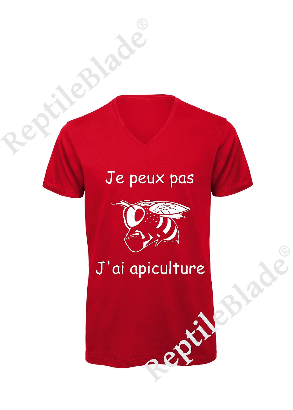 Miniaturbild: T-shirt homme col v "Je peux pas j'ai apiculture"