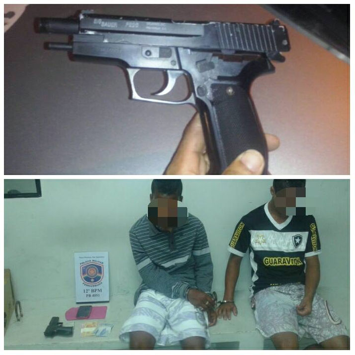 ELEMENTOS DETIDOS COM SIMULACRO DE ARMA DE FOGO NA CAXANGÁ.