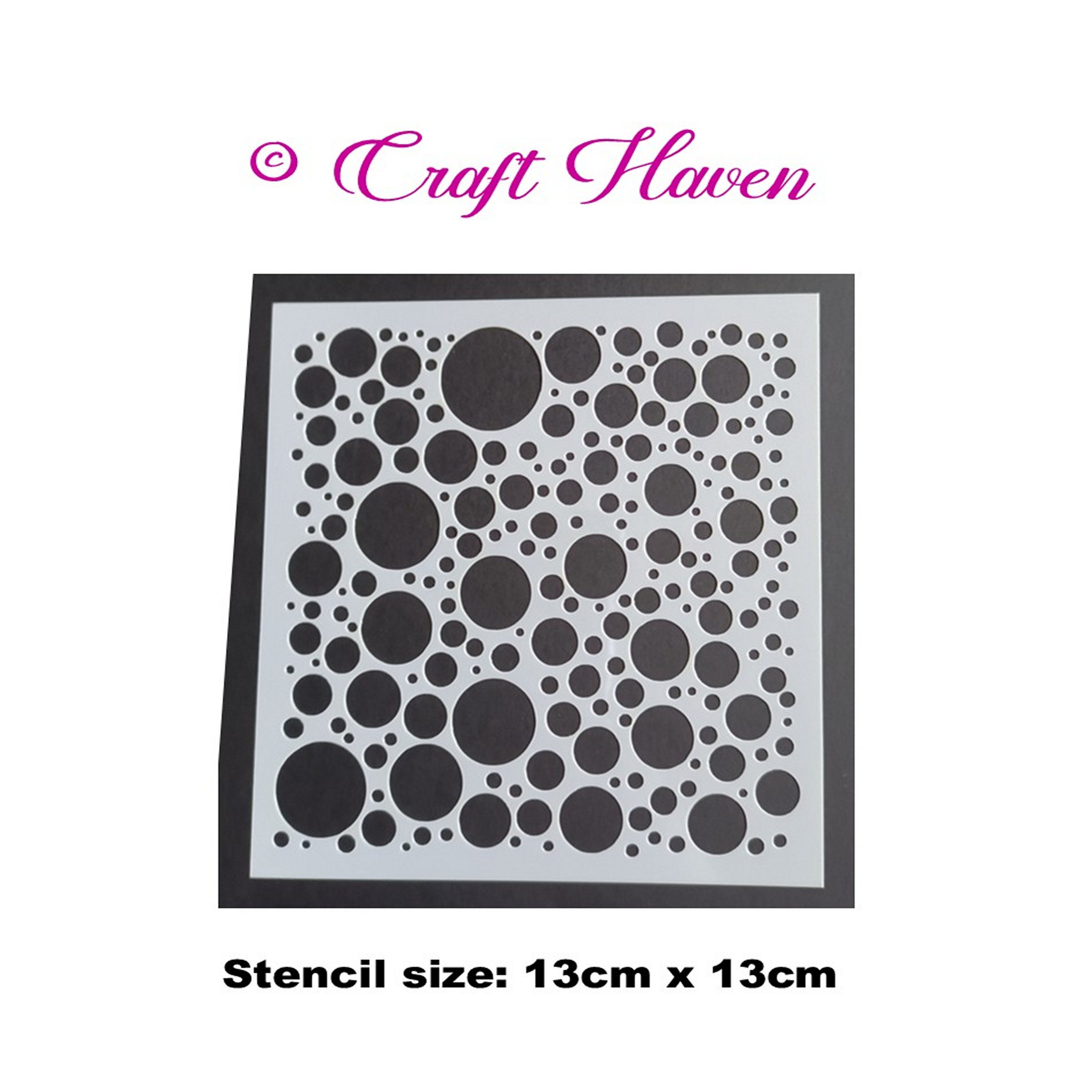 AL: Small and Medium Circles Mark Making Mixed Media Reusable Stencils 13 x 13cm