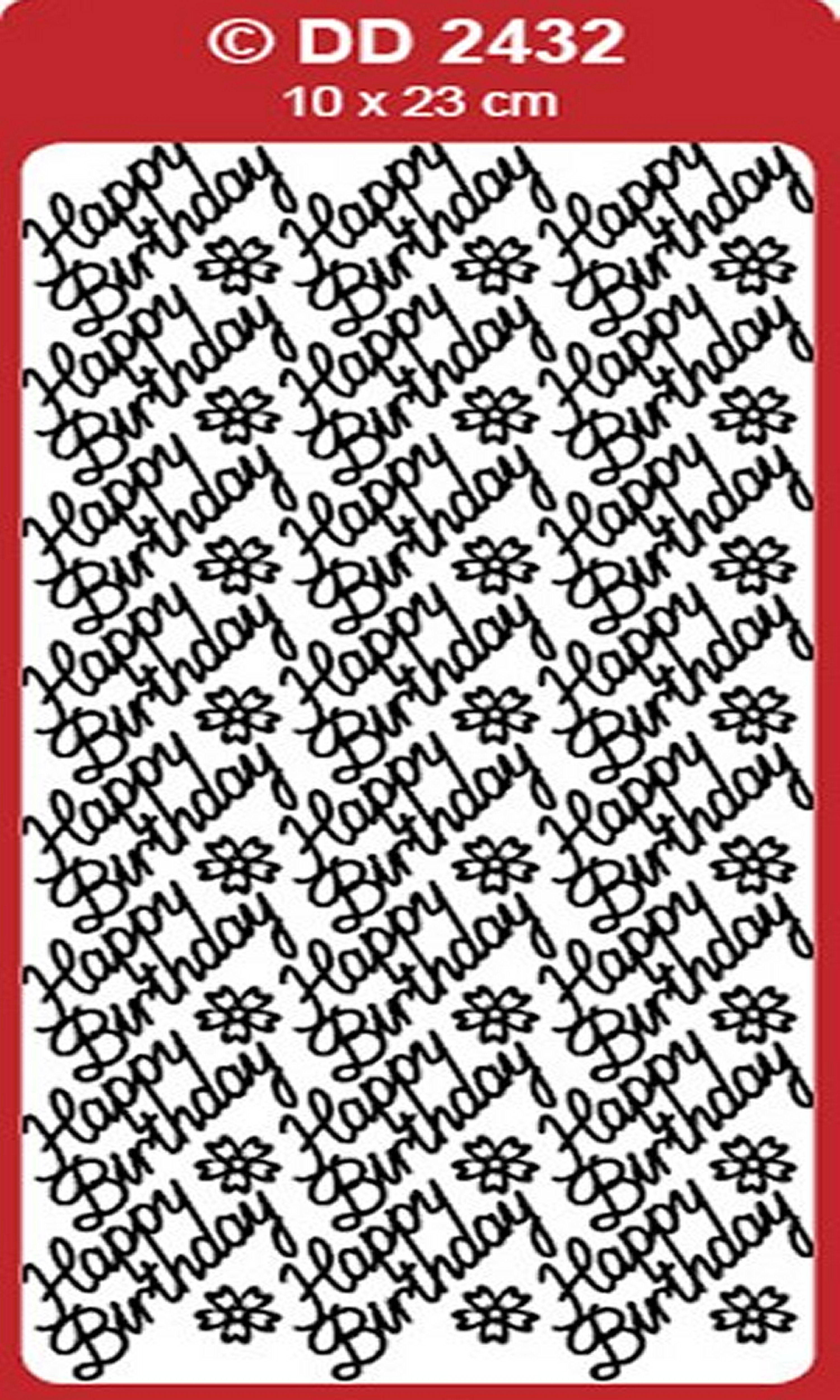 DD 2432: Happy Birthday 9cm Wide x 0.8cm High Peel Off Stickers