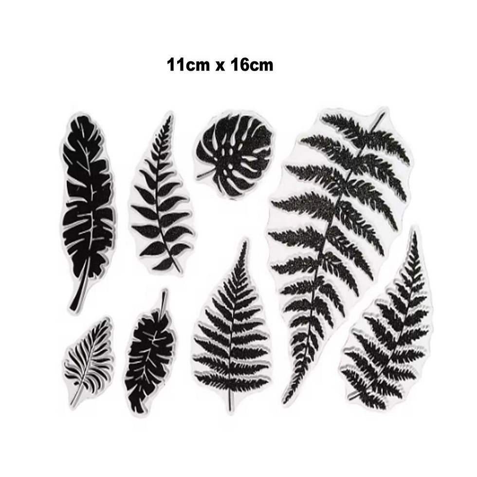 BHS: 8 Medium and Large Leaf Leaves Clear Silicone Stamps 11cm x 16cm