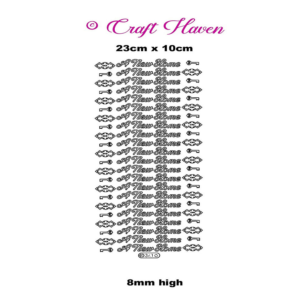 C341: 8mm High New Home with Keys and Keyholes Peel Off Stickers