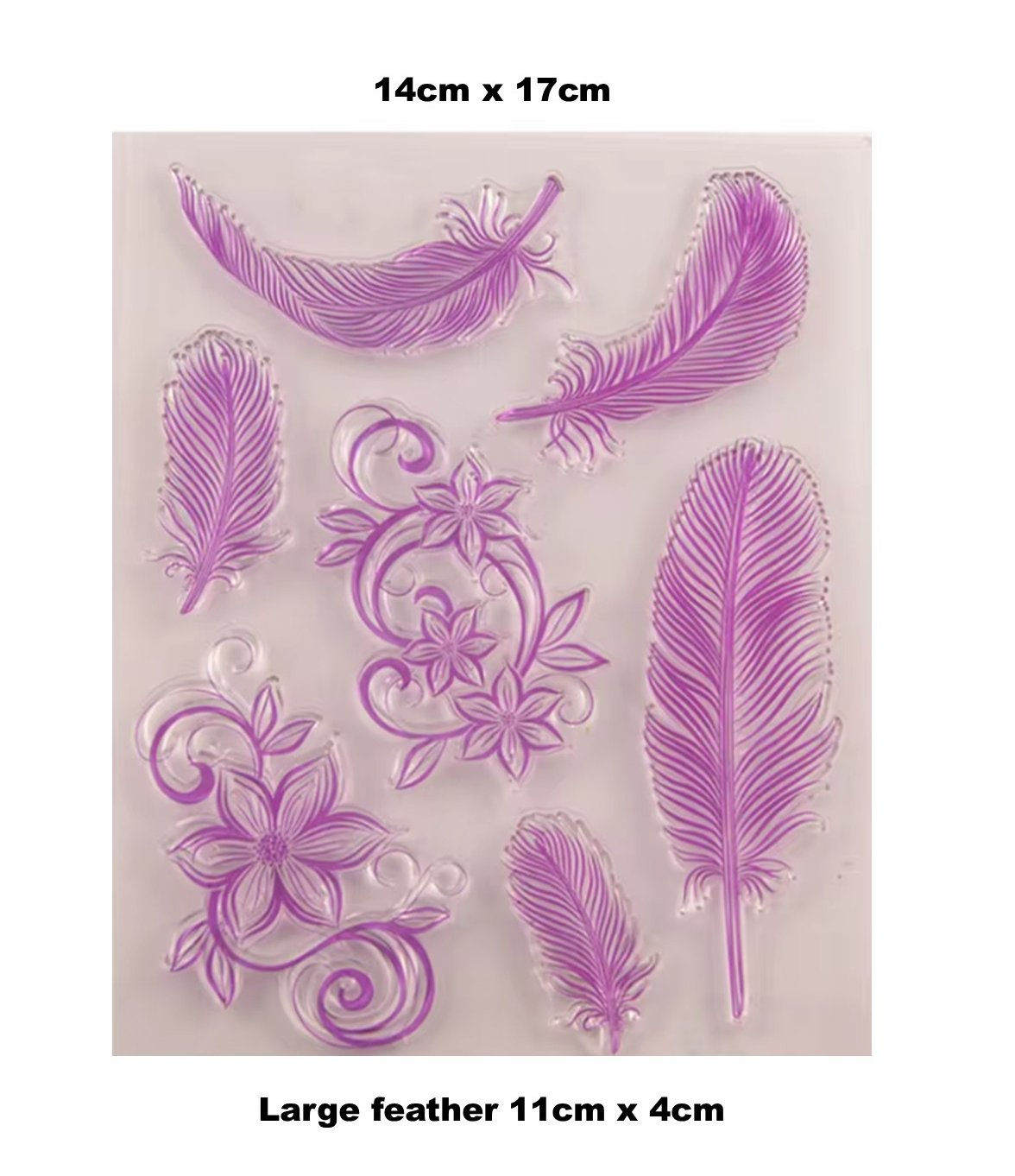 SCS: Feathers and flowers Clear Silicone Stamps 14cm x 17cm