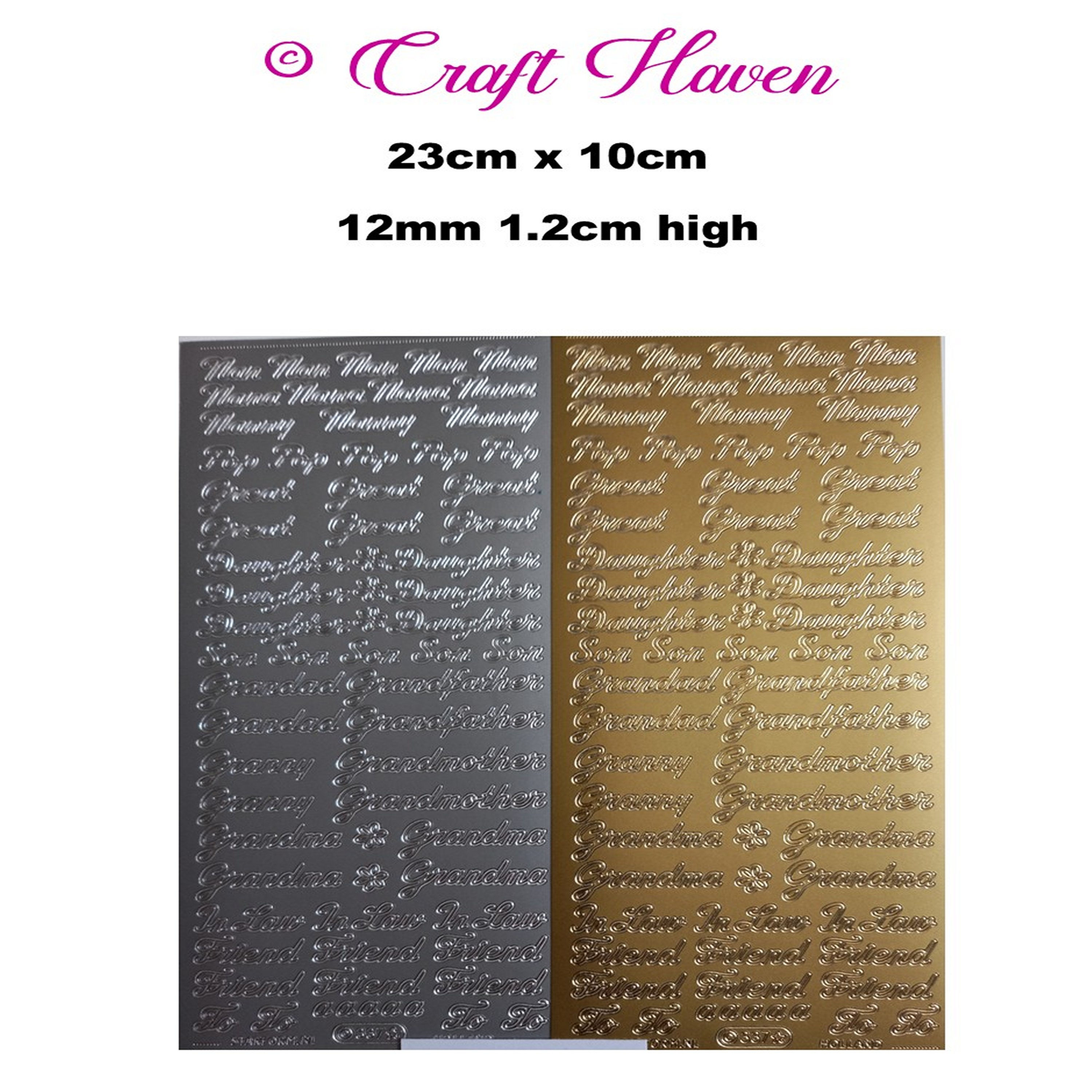 C337: Nan Nanny Nanna Pop Great Friend Grandpa Granny Peel Off Stickers