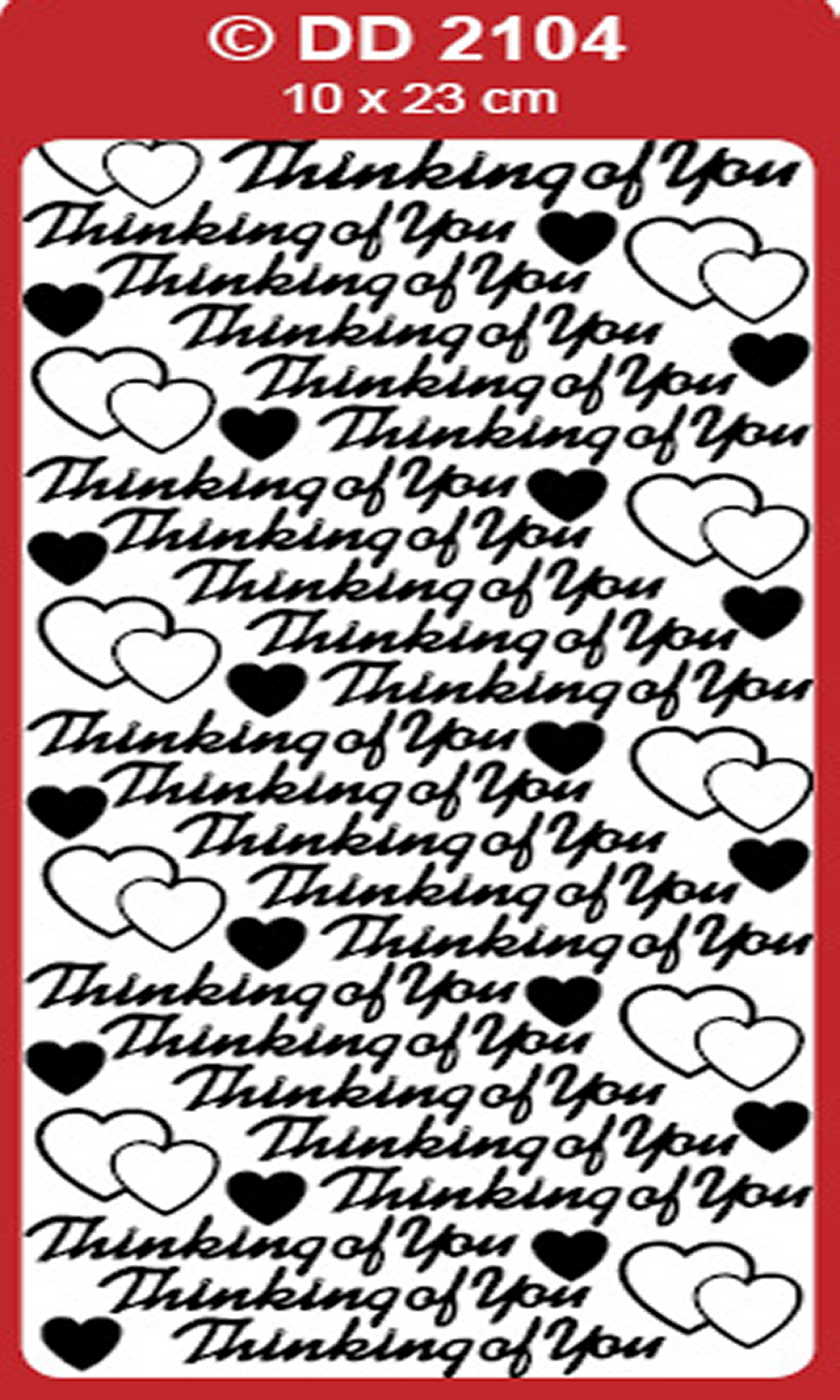 DD 2104: Thinking of You 1cm High Script Peel Off Stickers