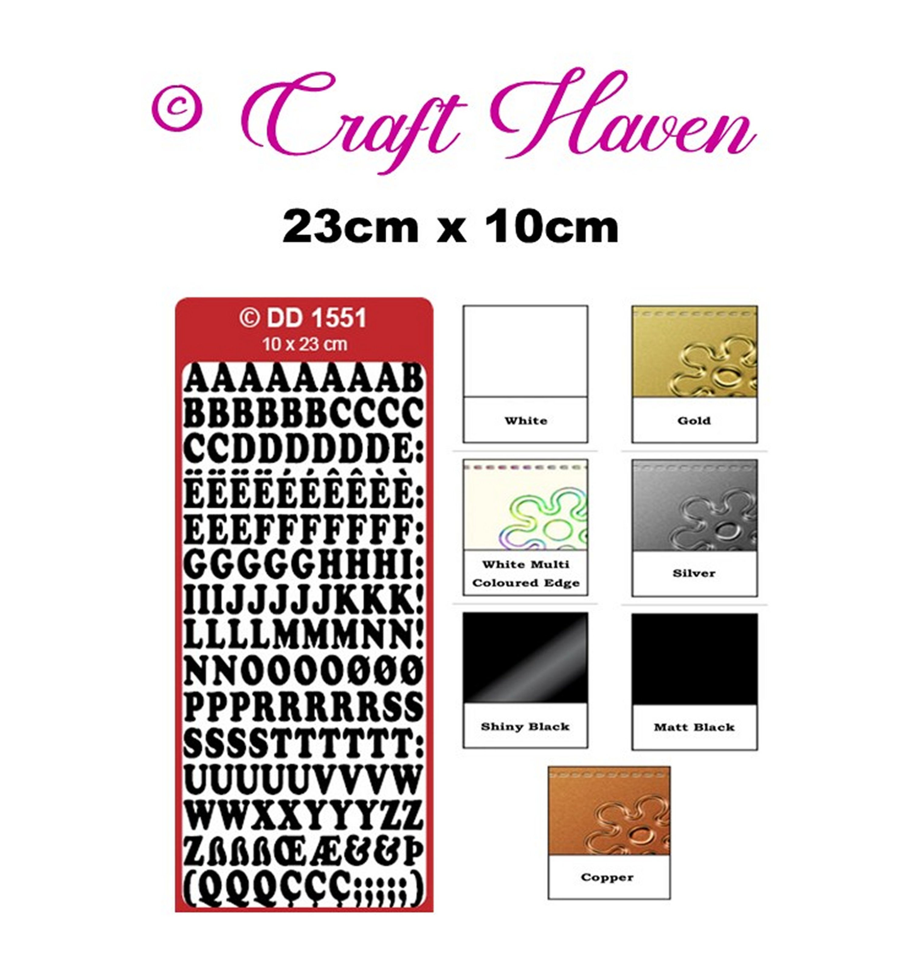 DD 1551 - 10mm Upper Case Alphabet Stickers