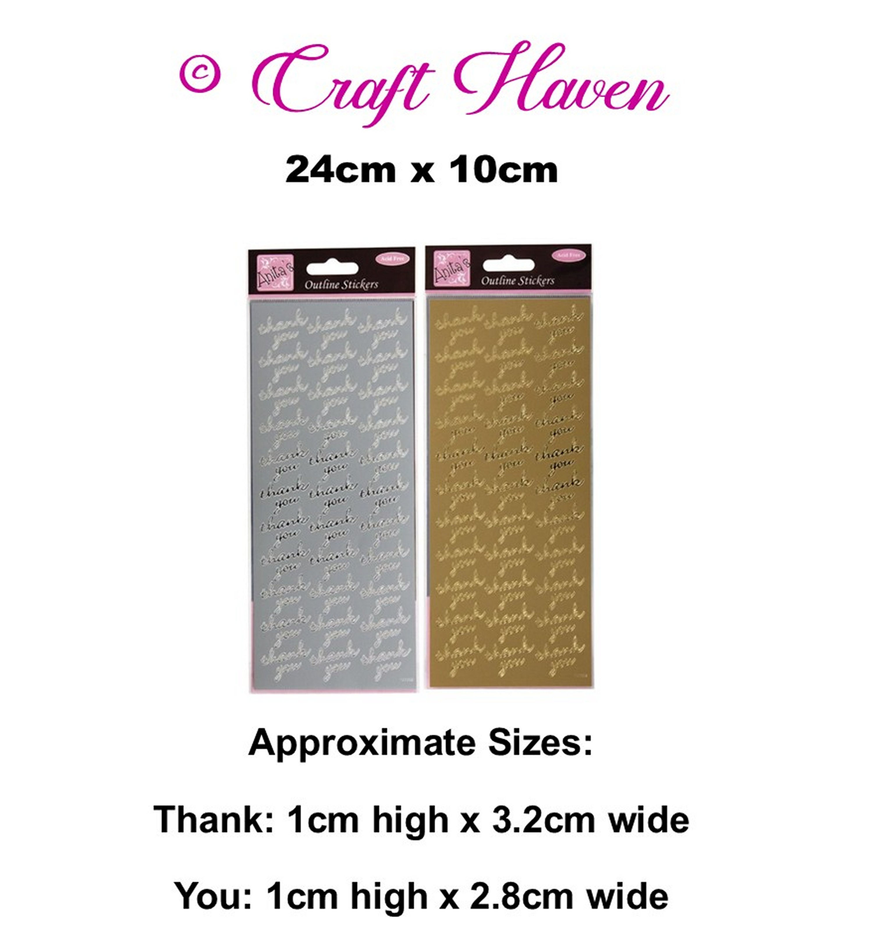 Anita's 509: Thank You Repeated Small Script Font Peel Off Stickers