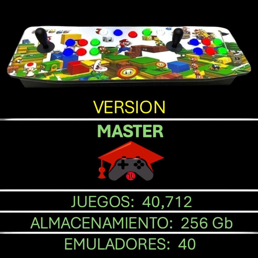 Tablero arcade Master de 80 cm, diseño Mario Bros. Disfruta miles de juegos clásicos y emuladores, con soporte de por vida