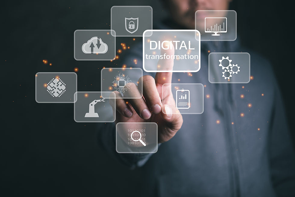 Illustration of a digital ecosystem showing interconnected technologies.