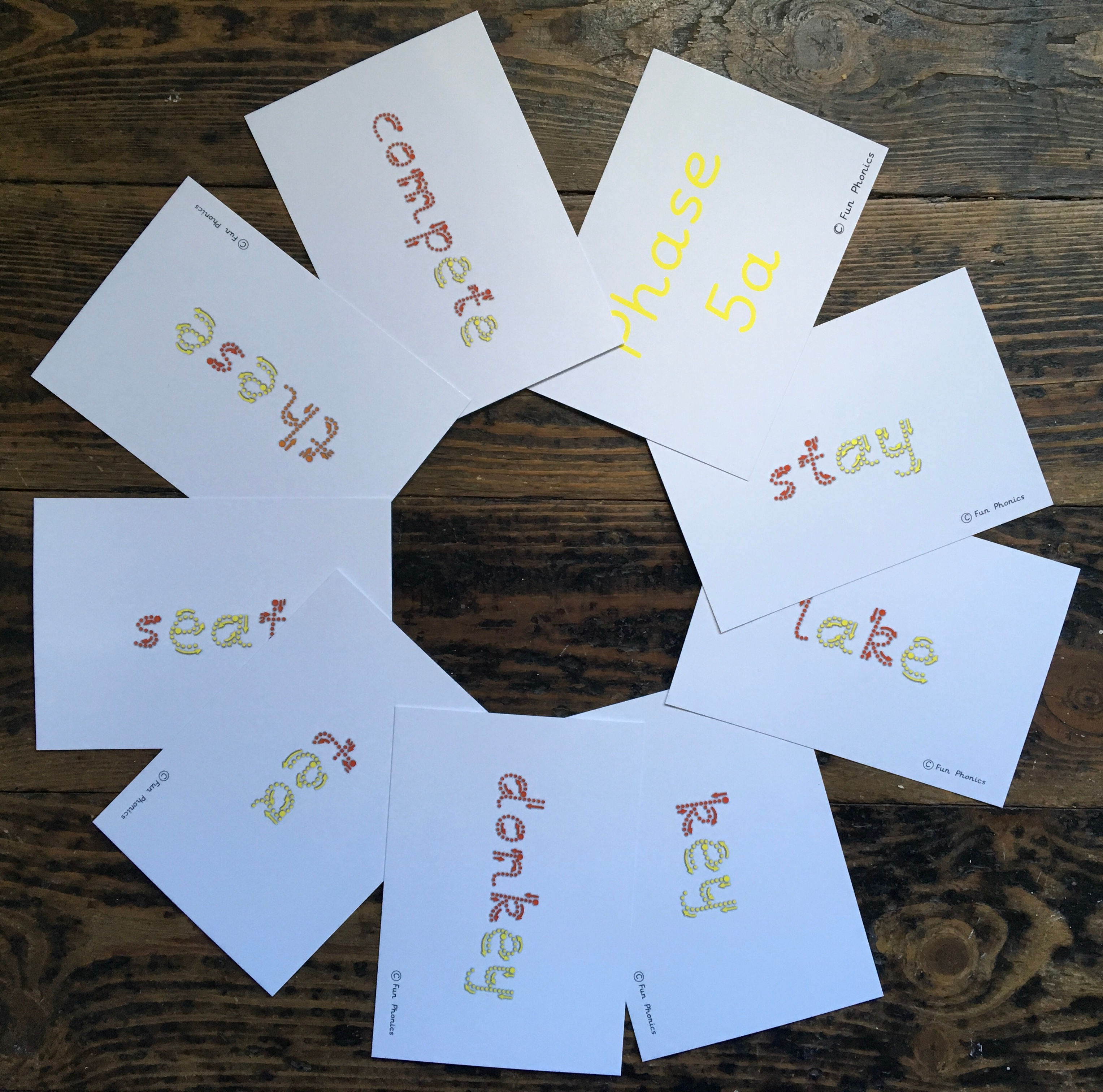 Phase 5 a and B wipe clean flash cards