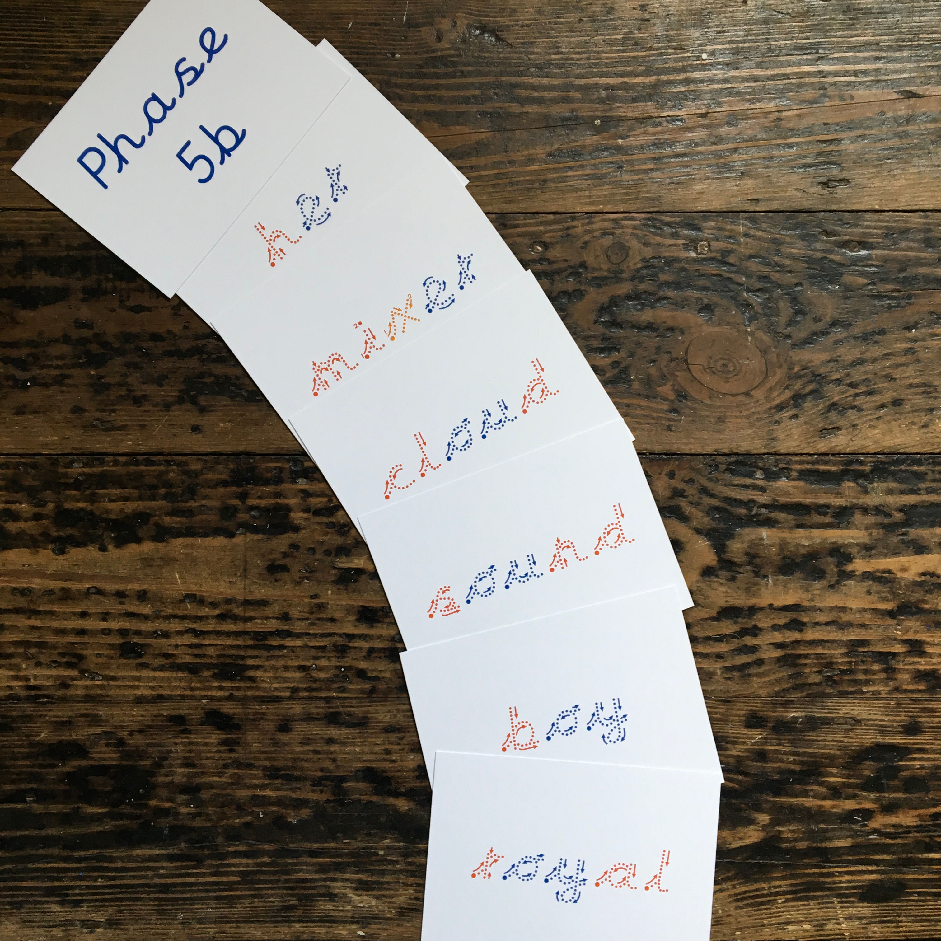 All phases cursive handwriting (wipe clean) flash cards