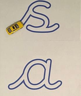 Thumbnail: Large, digital, PDF (A4) CURSIVE letter outlines