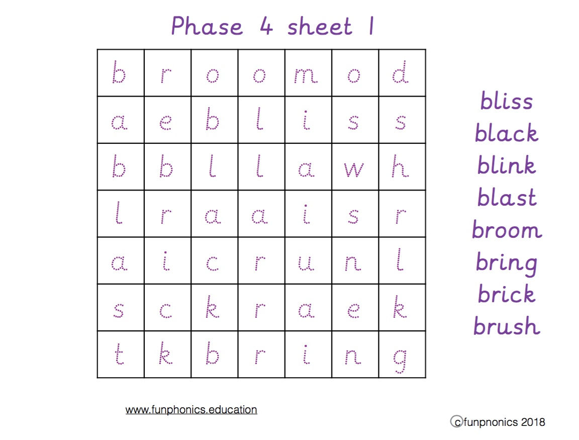 Phase 4 word searches