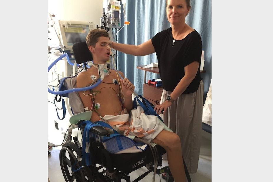 Emilio Dutra Lidington spent weeks in hospital recovering after the boat crash, with his mother, Jasmin Lidington, by his side for much of it. File photo