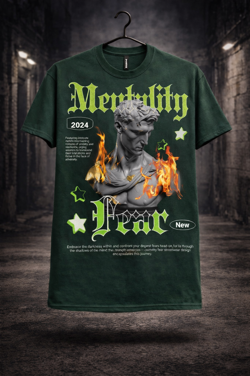 Mentality Over Fear Graphic T-Shirt – Motivational Streetwear Tee