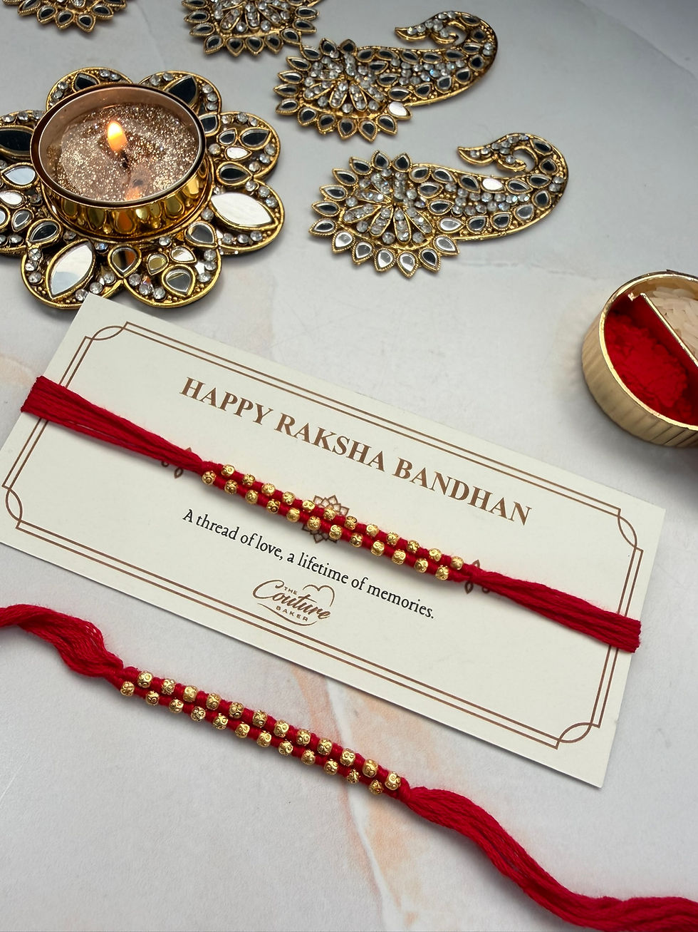 Thumbnail: Classic Gold Bead Rakhi