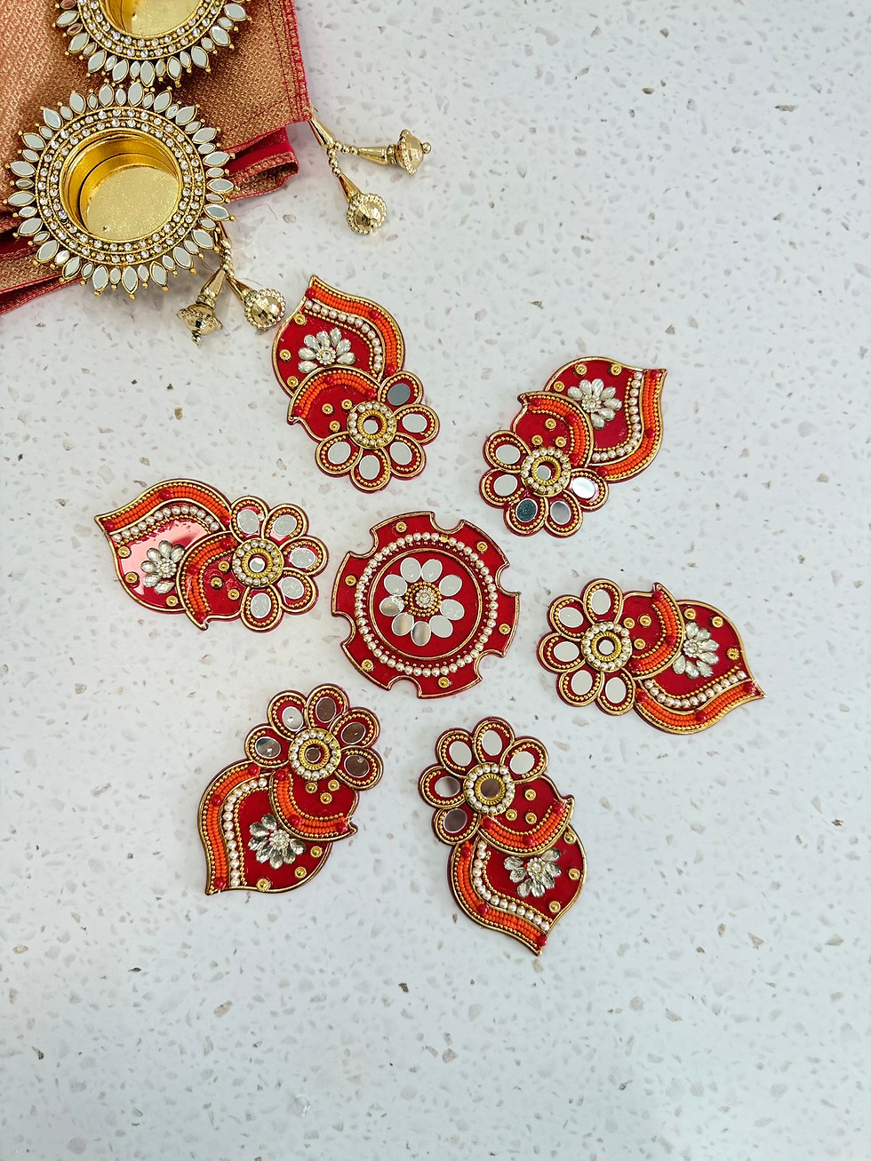 Thumbnail: Royal Floral Rangoli Kit (Red)