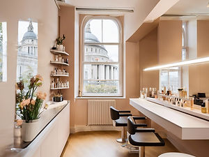 a modern studio space with one sink space over looking central London used for beauty and