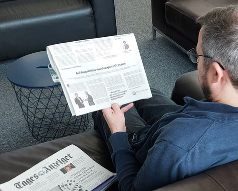 Hemotune mentioned in Tagesanzeiger: At eye level with the big names