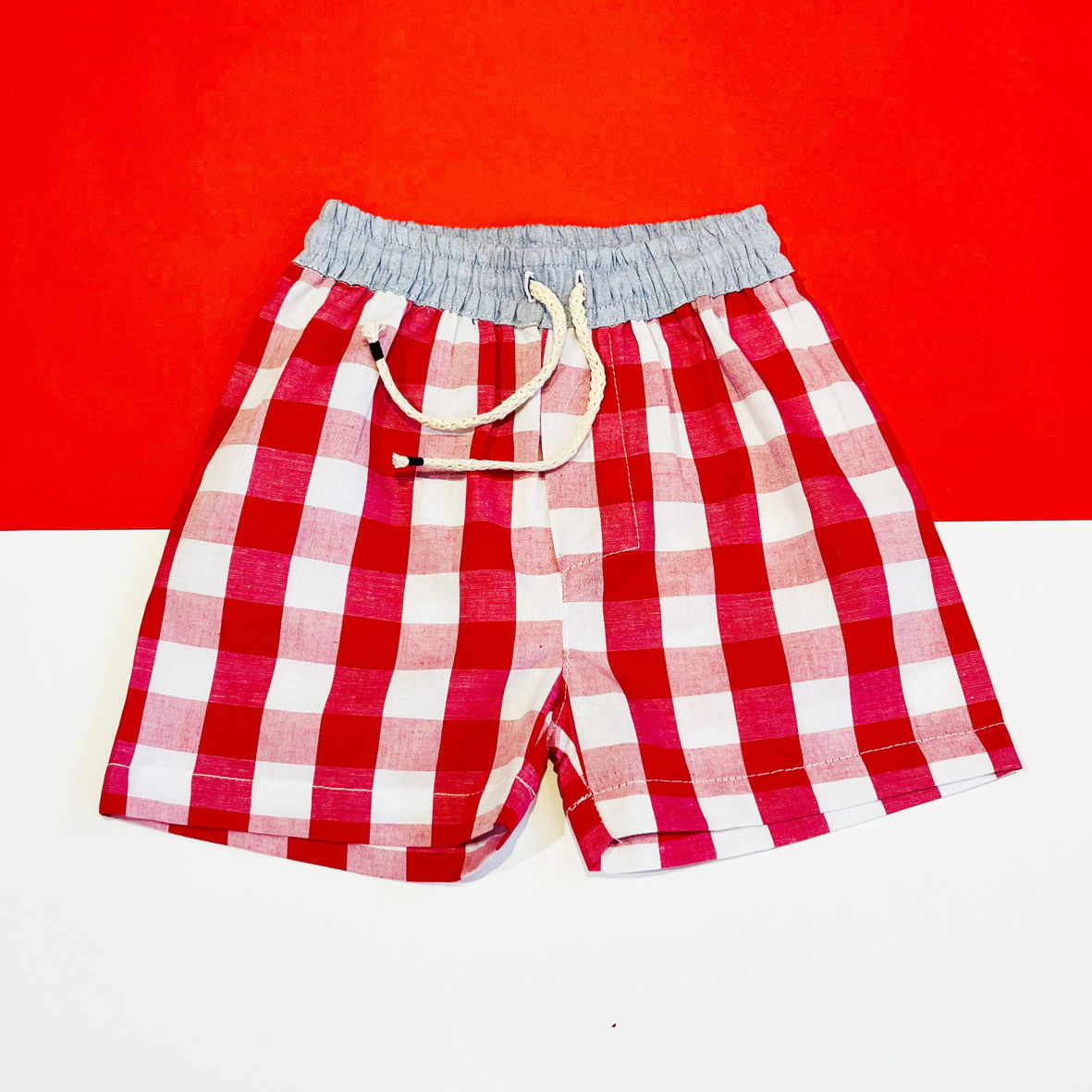 Short Baleiro Vichy Vermelho