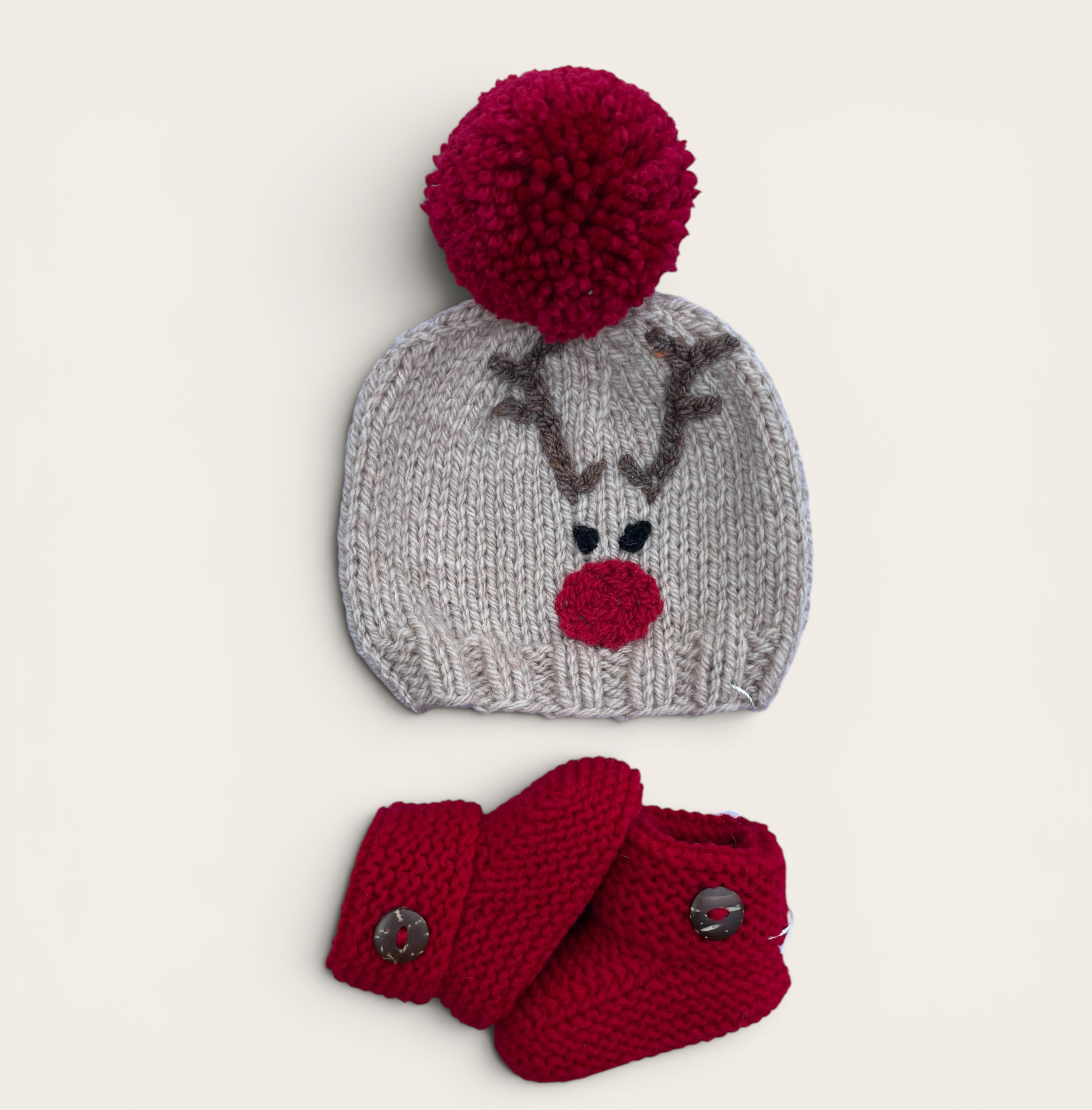 The Rudolph's Nose Hat with Booties
