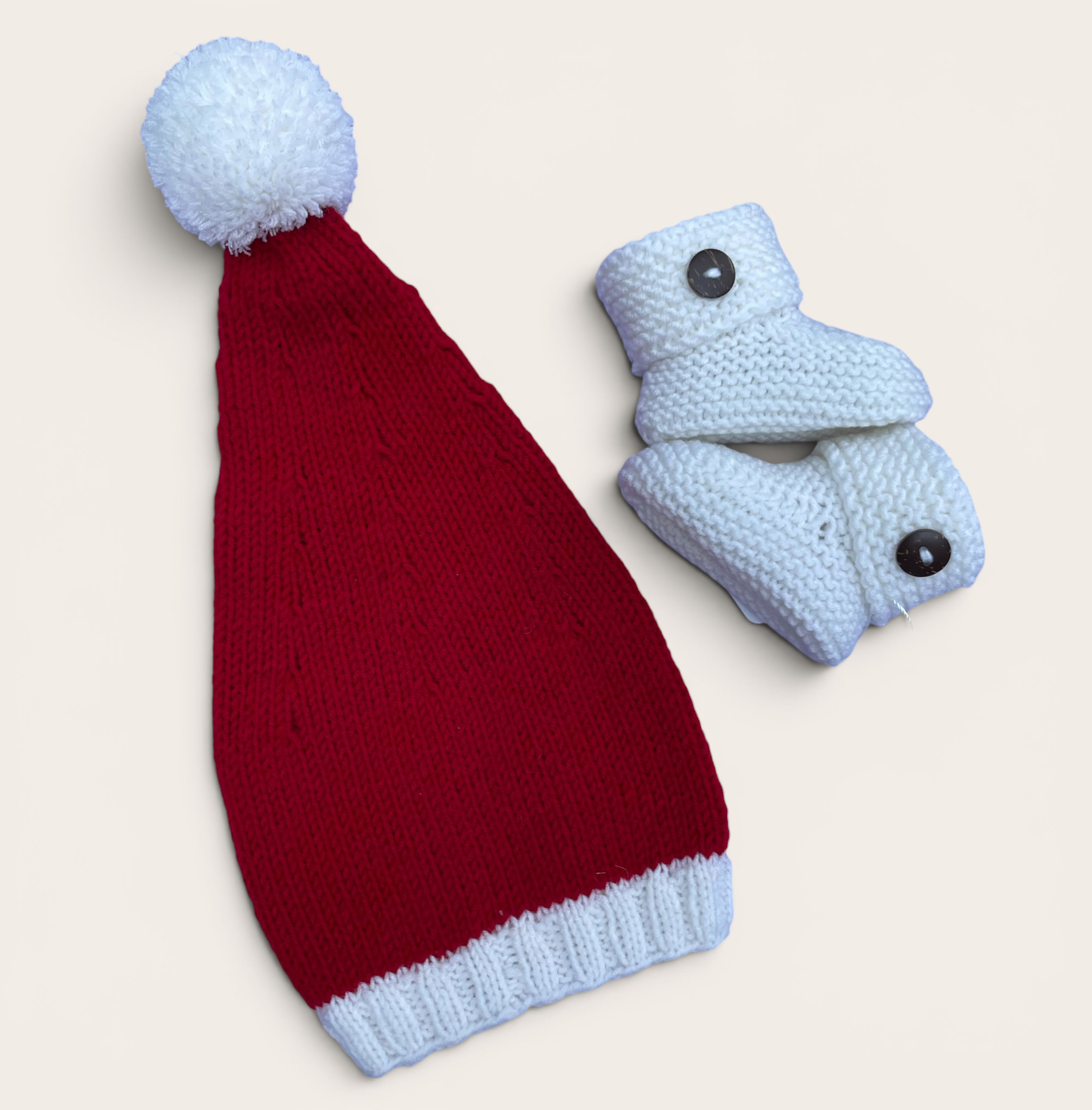 The Santa hat with White Booties