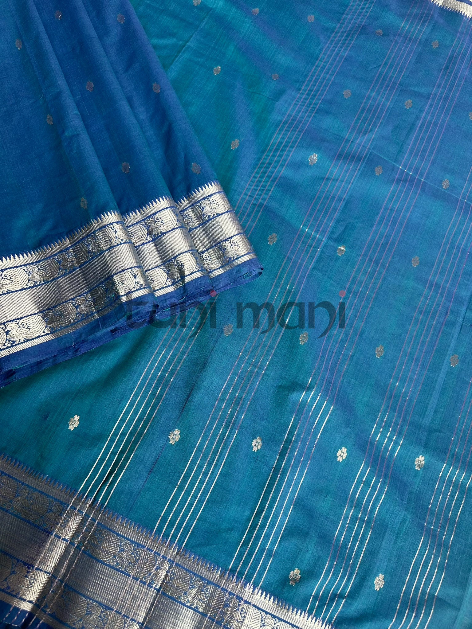Blue Shade Mangalagiri Cotton Saree