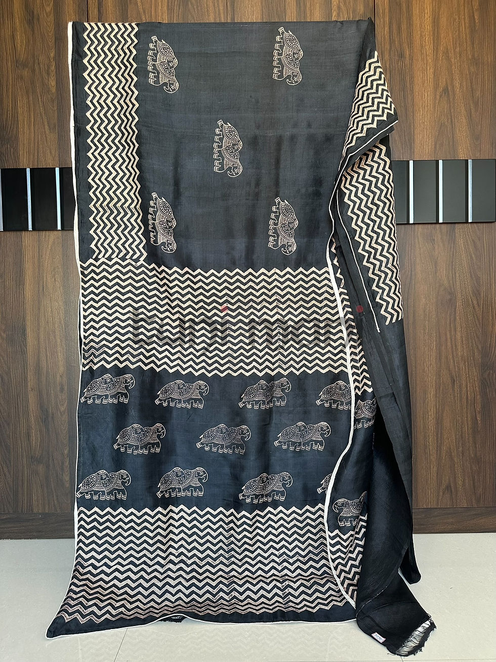 Thumbnail: Black Shade Soft Silk Embroidered Saree