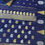 Thumbnail: Dark Blue Shade Gadwal Silk Saree with Contrast Dual-Tone Silk Blouse