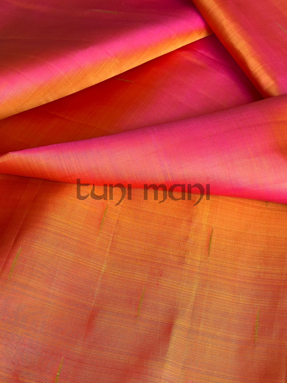Thumbnail: Shot Color Kanchipuram Silk Saree with Malli Moggu Butta
