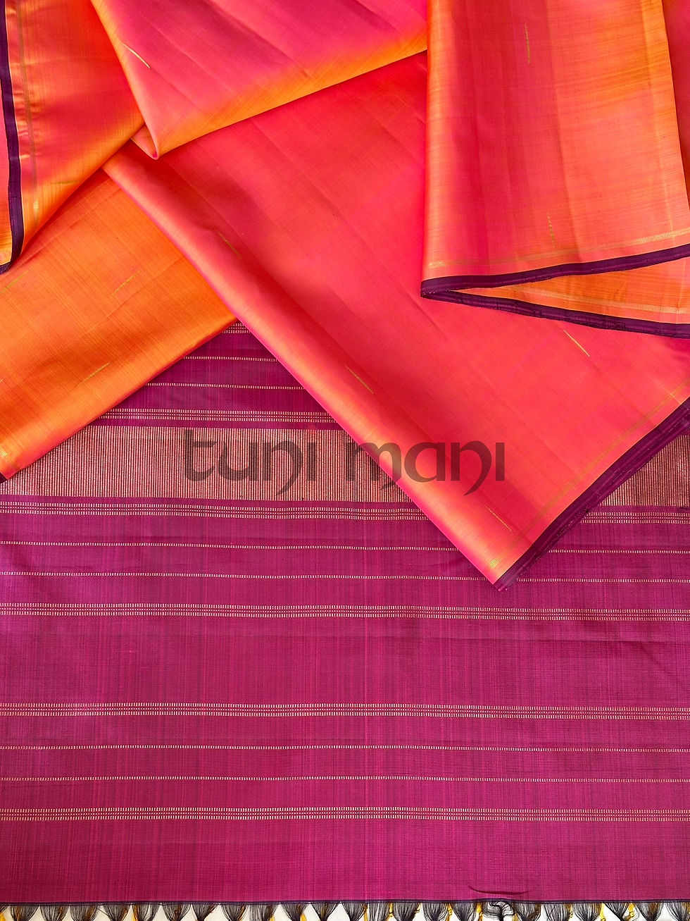 Thumbnail: Shot Color Kanchipuram Silk Saree with Malli Moggu Butta